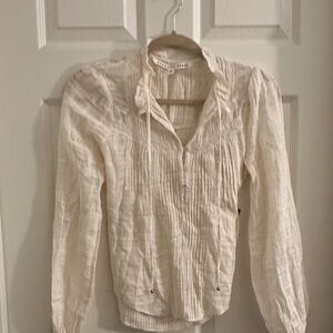 Veronica Beard Ivory Lace Detail Blouse